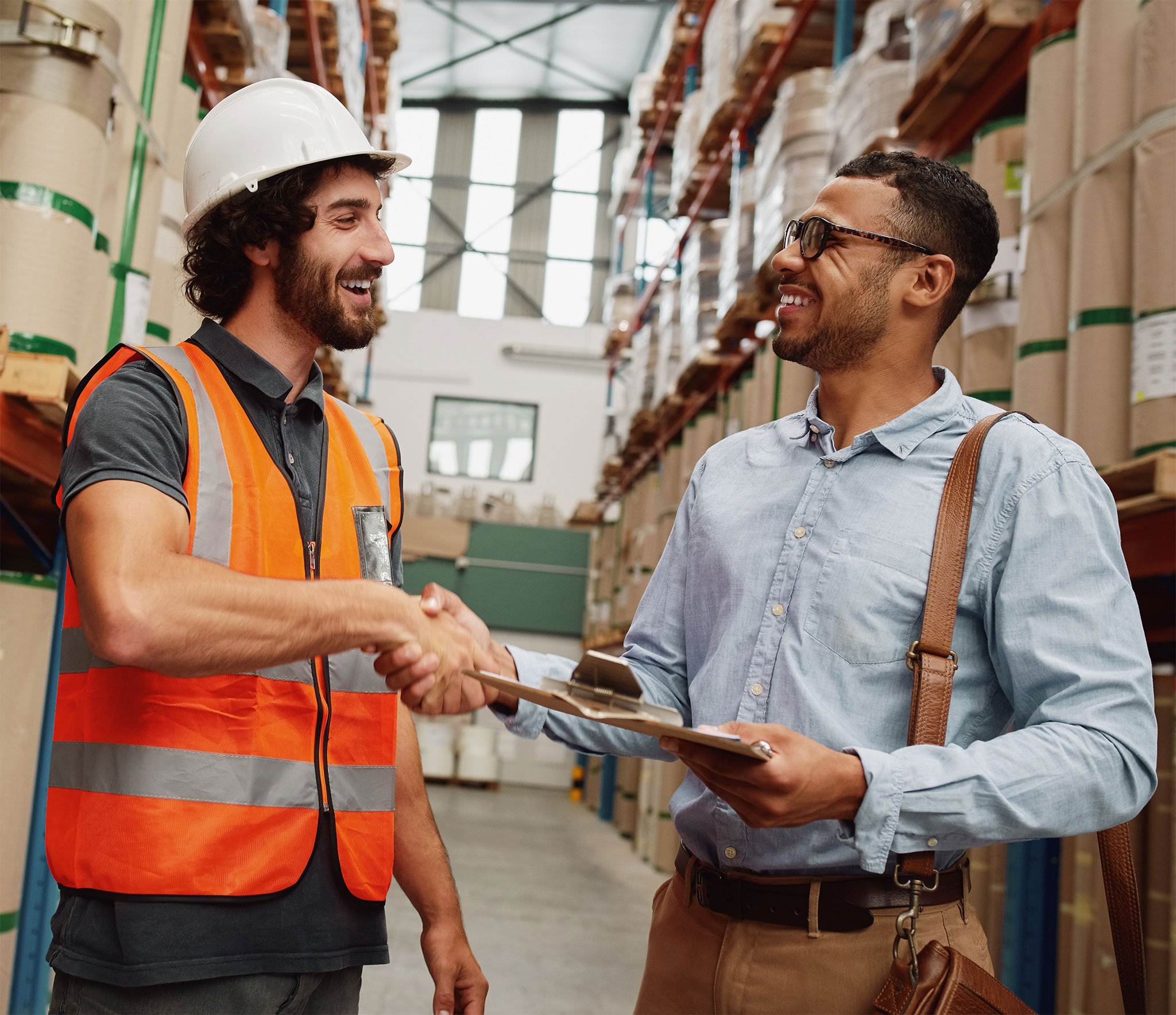 Team members shaking hands